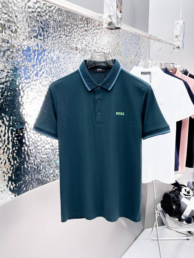 Boss 2025Ss夏季新款字母Logo男士翻领Polo衫！经典商务男款，高端男装的天花板级别的商务男款！简约时尚大气不失优雅，单穿内搭体面过人，品质控 细节
