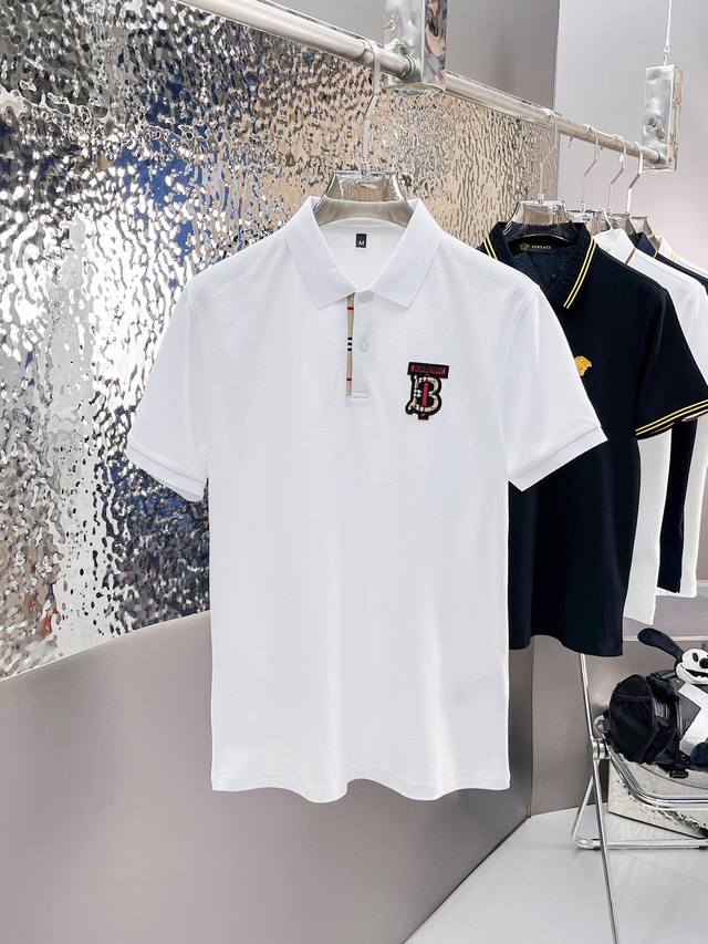 巴宝莉 2025Ss夏季新款字母Logo男士翻领Polo衫！经典商务男款，高端男装的天花板级别的商务男款！简约时尚大气不失优雅，单穿内搭体面过人，品质控 细节控
