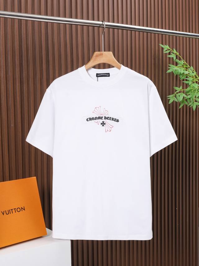 Chrome Hearts 面料：100%棉 Chrome Hearts克罗心高品质印花+不规则挖空贴布绣，采用300克双纱面料，1*1双纱十字罗纹领口，宽松版