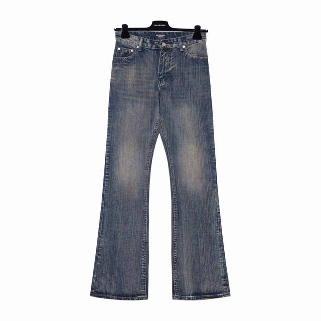 顶级版本巴黎竹节裤 款号：Bk019 上新 Balenciaga ｜ Look Book 巴黎世家 24Fw Blcg竖纹竹节条纹微喇洗水牛仔裤 质地厚实 防皱