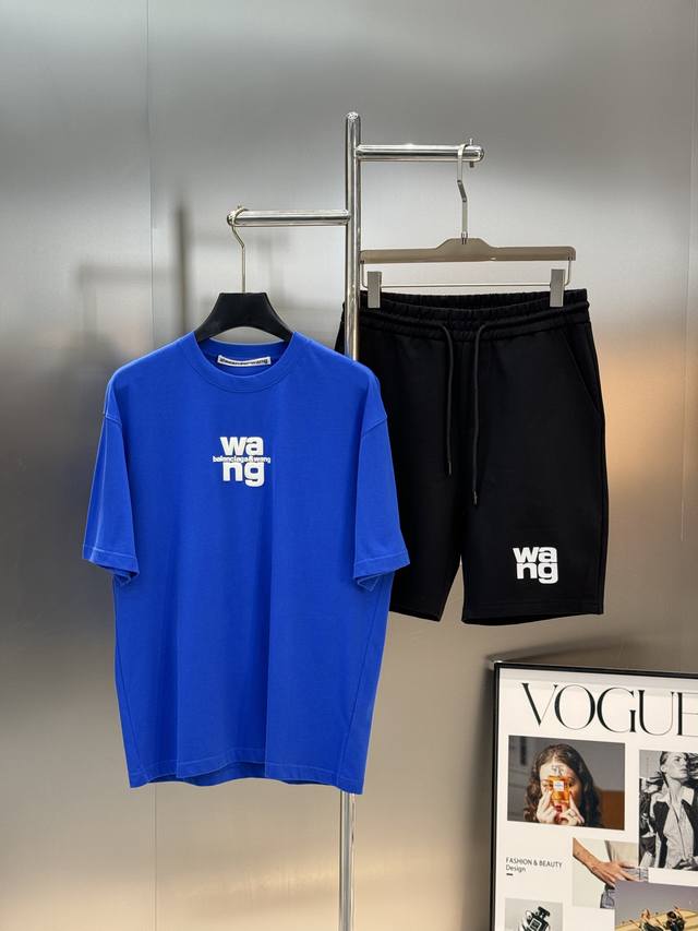 短袖 短裤 Alexanderwang*亚历山大王25S新款五分短裤！可搭配套装！腿前经典品牌字母图形.后兜新款Wang家花色图形.年青减龄！订制高端锦棉罗马面