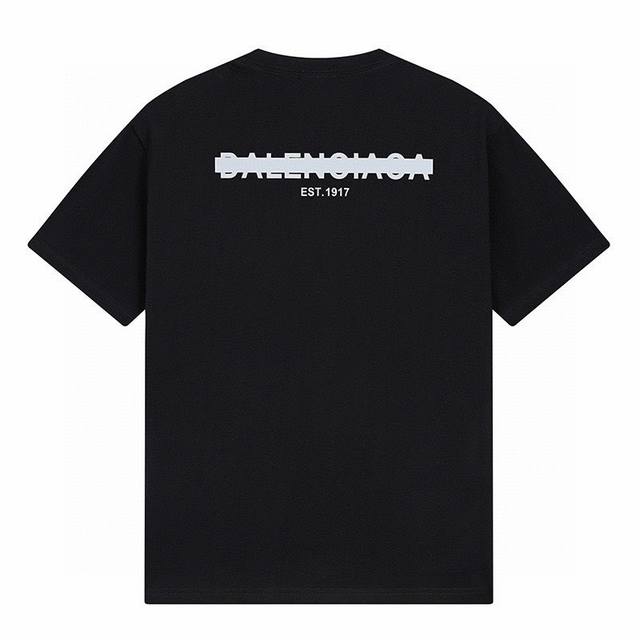 新款短袖 6611 Balenciaga 巴黎短袖 Logo标识印花 精致升级。短袖T恤 原版面料 官方同款 定制300克同缸染面料 手感非常舒服 春夏最新砖柜