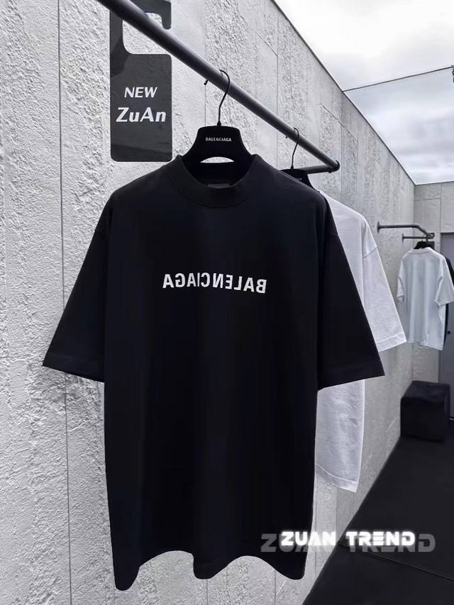 新款短袖 6666 Balenciaga 巴黎短袖 Logo标识印花 精致升级。短袖T恤 原版面料 官方同款 定制300克同缸染面料 手感非常舒服 春夏最新砖柜