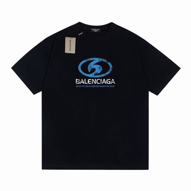 款号6705 重磅面料300克双纱Balenciaga巴黎世家流体字母经典款印花短袖 从面料到辅料全部跟足Zp 进口松井公司浆料印花绝不开裂 三标齐全 原版包装