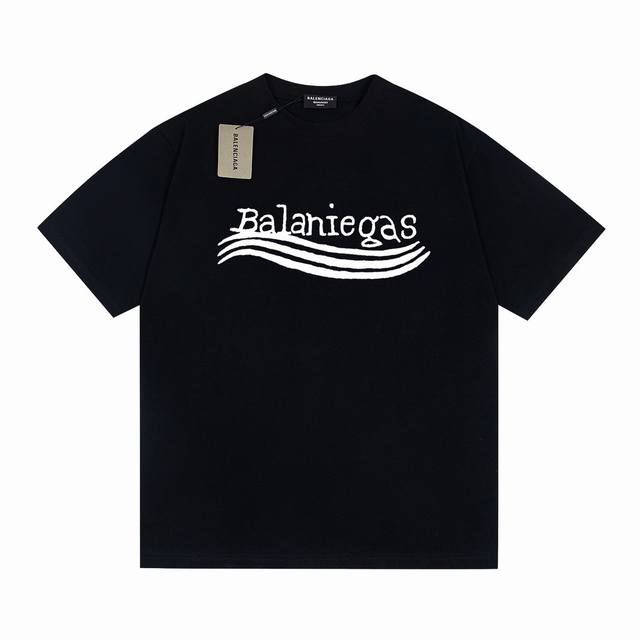 款号6706 重磅面料300克双纱Balenciaga巴黎世家流体字母经典款印花短袖 从面料到辅料全部跟足Zp 进口松井公司浆料印花绝不开裂 三标齐全 原版包装