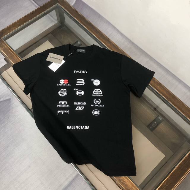款号6707 重磅面料300克双纱Balenciaga巴黎世家流体字母经典款印花短袖 从面料到辅料全部跟足Zp 进口松井公司浆料印花绝不开裂 三标齐全 原版包装