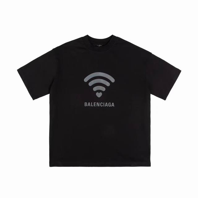 新款短袖 6667 Balenciaga Wifi印花巴黎短袖 Logo标识印花 精致升级。短袖T恤 原版面料 官方同款 定制300克同缸染面料 手感非常舒服