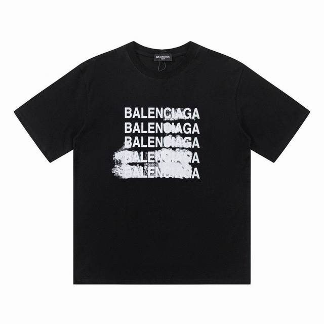 新款短袖 6627 Balenciaga 巴黎短袖 Logo标识印花 精致升级。短袖T恤 原版面料 官方同款 定制300克同缸染面料 手感非常舒服 春夏最新砖柜