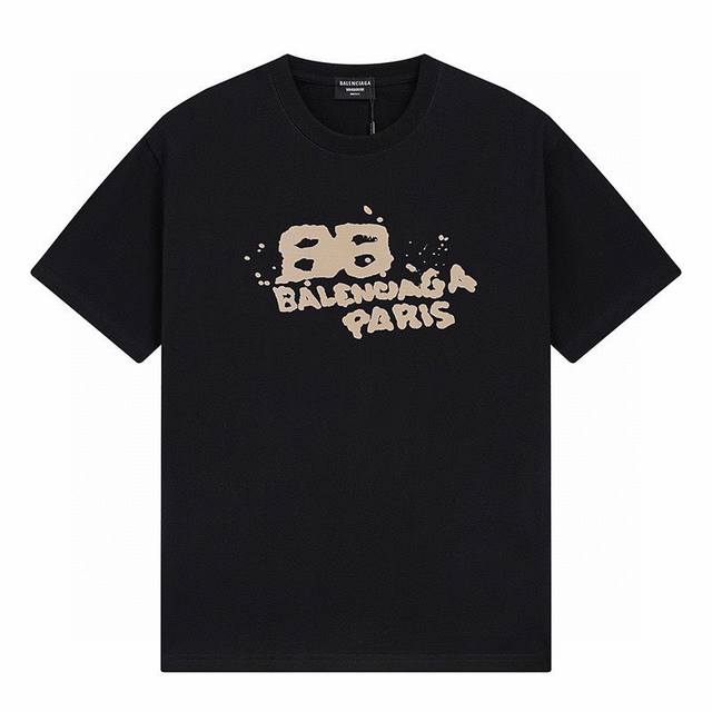 新款短袖 6606 Balenciaga 巴黎世家 Logo标识印花 精致升级。短袖T恤 原版面料 官方同款 定制300克同缸染面料 手感非常舒服 春夏最新砖柜