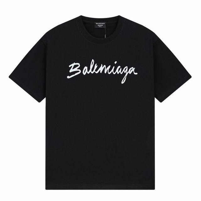 新款短袖 6608 Balenciaga 巴黎世家 Logo标识印花 精致升级。短袖T恤 原版面料 官方同款 定制300克同缸染面料 手感非常舒服 春夏最新砖柜