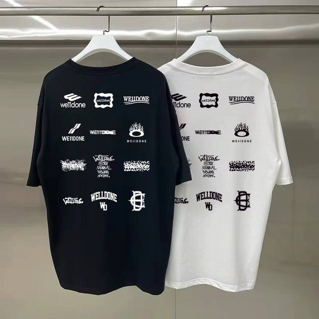 新款短袖 6676 Welldone 印花短袖 胸前有标志性的图案Logo Welldone原版面料 网红 明星同款 高版本 高品质纯棉面料非常舒服 时尚又个性