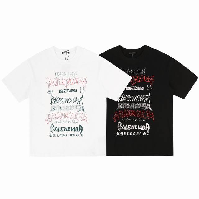 新款短袖 6616 Balenciaga 巴黎短袖 Logo标识印花 精致升级。短袖T恤 原版面料 官方同款 定制300克同缸染面料 手感非常舒服 春夏最新砖柜
