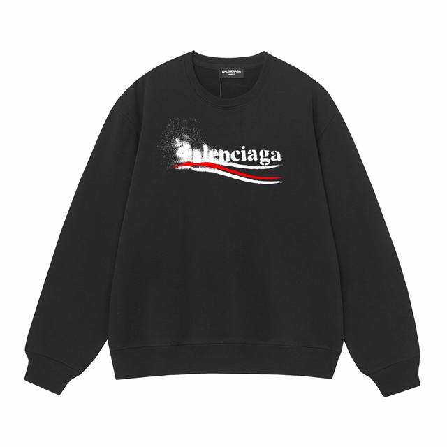 卫衣新款 款号L82 毛圈 加绒58 Balenciaga巴黎世家 巴黎可乐涂鸦英文爆款圆领卫衣 男女同款某宝爆款 印花：印花材料采用安全环保无毒婴儿认证的材料