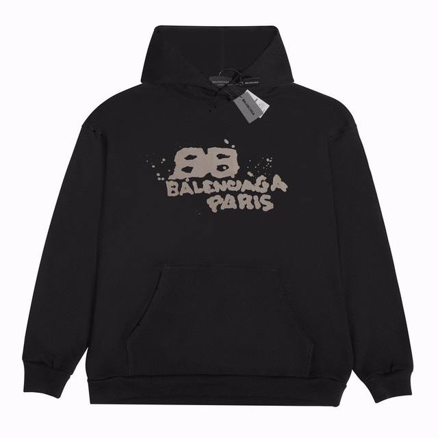 连帽卫衣上新款号：8805 毛圈 加绒 Balenciaga巴黎世家卫衣连帽卫衣 性格凸显 摇身一变成为人群中的Cool Girl 印花图案高清、350克纯棉面