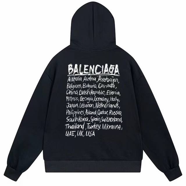 卫衣新款 款号L66 毛圈 加绒78 Balenciaga巴黎世家 限定连帽卫衣 男女同款某宝爆款 印花：印花材料采用安全环保无毒婴儿认证的材料；印花轮廓清晰干