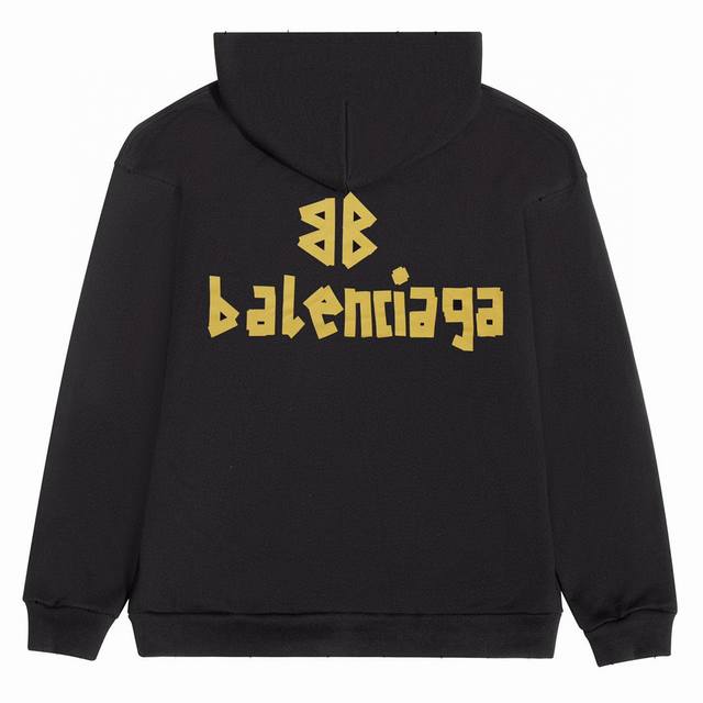 新款卫衣 款号 L22 毛圈 加绒 Balenciaga 巴黎世家 新款印花Logo连帽卫衣帽 颜色： 巴黎世家Balenciaga是时尚界最有影响力的品牌之一