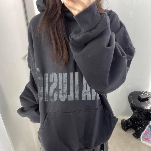 新款L117 毛圈 加绒78 Balenciaga巴黎世家 限定连帽卫衣 男女同款某宝爆款 印花：印花材料采用安全环保无毒婴儿认证的材料；印花轮廓清晰干净，有康