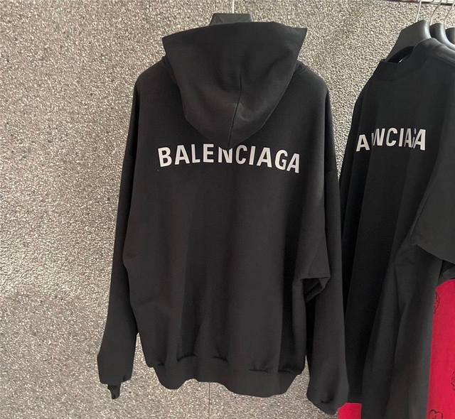新款卫衣L55 毛圈 加绒 Balenciaga巴黎世家 24Ss秋冬印花新款卫衣 秋冬新款连帽卫衣，最新品牌元素印花原版定制高克重双股面料制作，面料手感扎实，