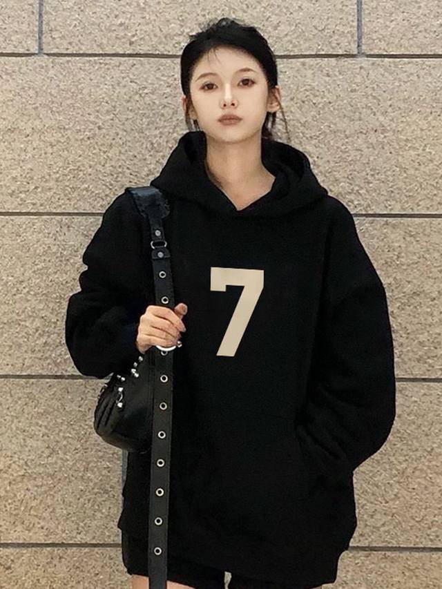 新款卫衣L60 Fog Fear Of God复线Essentials圆领卫衣7字字母印花美式男女潮Ins秋冬款潮牌圆领款0 配不变形螺纹纯棉面料 颜色：黑色
