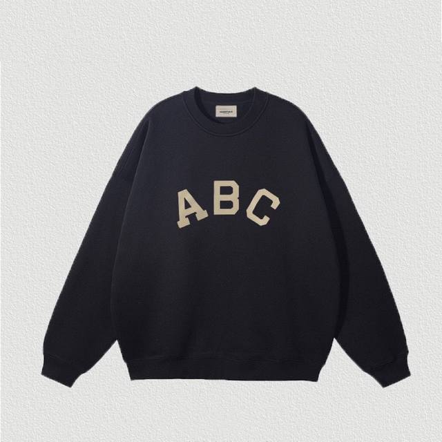 新款卫衣L62 正确Fear Of God Fog第七季主线Abc印花连帽卫衣重380克重纯棉大卫衣配不变形螺纹纯棉面料街潮流帽衫男女通用 颜色：黑色 白色 码