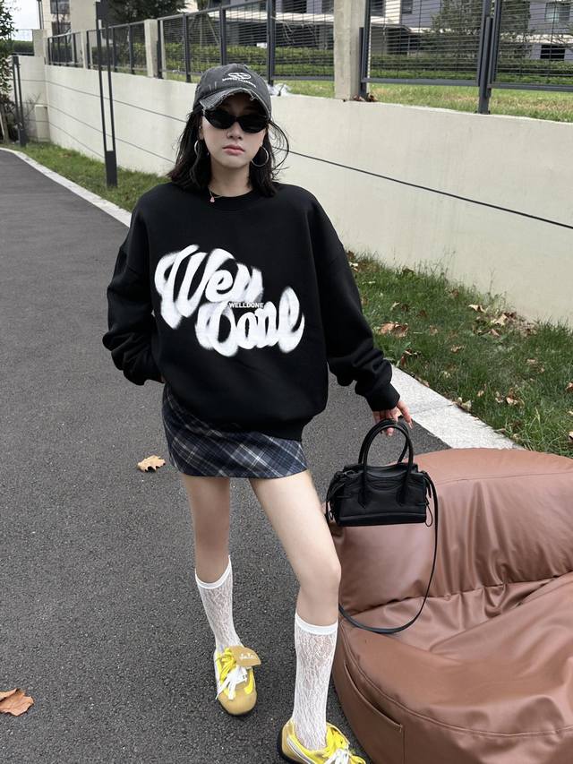 新款 L98 毛圈 加绒 Welldone官网同款幻影字母情侣同款长袖衬衫 爆款 小红书抖音爆款 购入原版打版起样 成衣上身硬挺有型 颜色：黑色、 码数：S、M