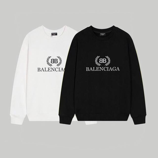 卫衣更新毛圈 款号：863 巴黎世家麦穗圆领卫衣 Balenciaga巴黎世家麦穗圆领字母卫衣 巴黎世家春秋基础款卫衣，经典麦穗字母印花设计永不过时，精选高支全