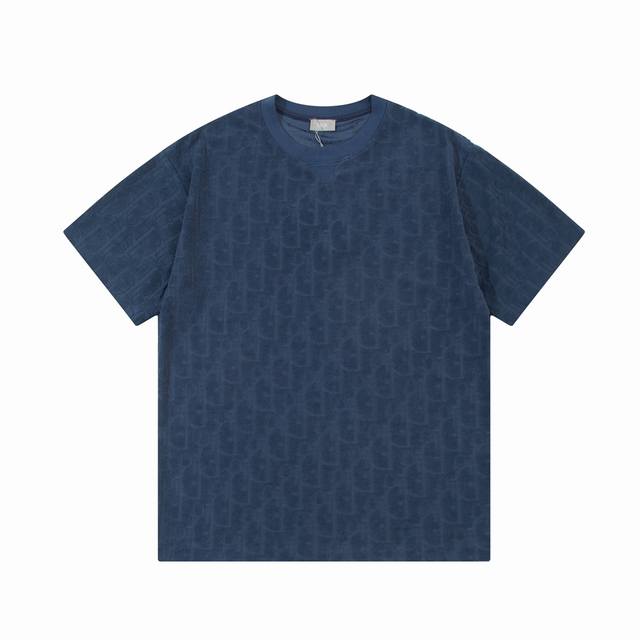 Dior迪奥 Cd字母暗纹提花 Logo标识精致升级，灵感源自八十年代复古 毛巾 原版面料 官方同款 短袖T恤 定制260克同缸染面料 手感非常舒服 春夏最新砖