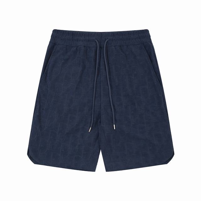 Dior迪奥 提花毛巾裤 套装 Ss新款针织短裤，定制面料采用威化布织法，提花针织工艺，版型紧致立体，定制裤绳五金质感强，顺滑，上身舒适透气，凹凸有型的立体感，