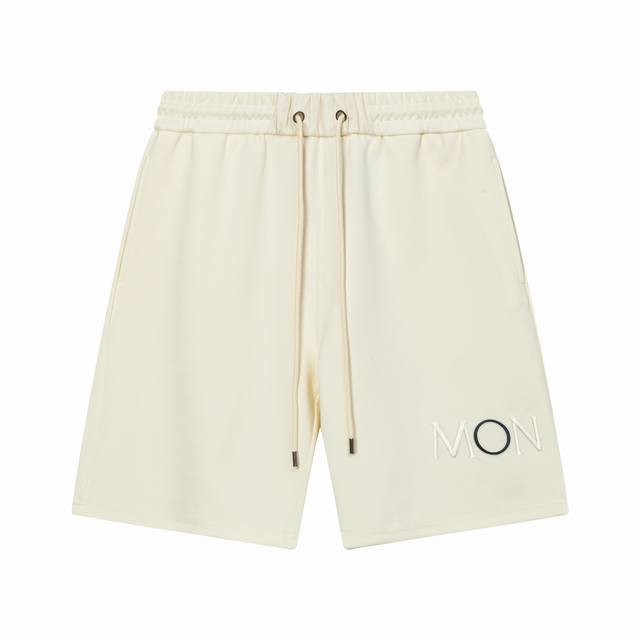 Moncler 蒙口 2025新款 轻奢主义 后开袋尼龙料，定制小标字母Logo，左下裤角半围绕刺绣Logo，男女日常通勤 穿搭必备 休闲短裤 内置抽绳调节松紧