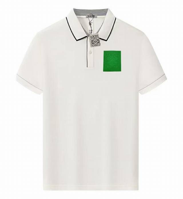 Loewe罗意威 夏季新款T恤翻领短袖Polo衫，专柜定制面料 透气舒适度高，材质:71.6%棉 25.3%聚酯纤维 3.1%氨 男女同款品牌元素设计理念，体现