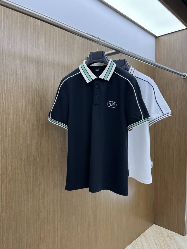新品 Pd 2540官方春夏新款 同步上市 男士翻领短袖衫，高端主线系列，进口珠地丝光棉面料，质感一流，亲肤性极佳，触感丝滑细腻，时尚三扣开合门襟设计，搭配小翻