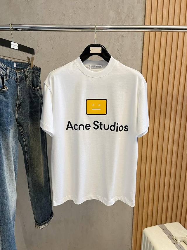 Acne2025新款原单男士休闲打底短袖T恤！高端定制 高版本 时尚百搭爆款宽松版型原版进口420克双股纯棉面料 螺纹袖口.领口衣摆 手感超柔软细腻 穿着亲肤舒