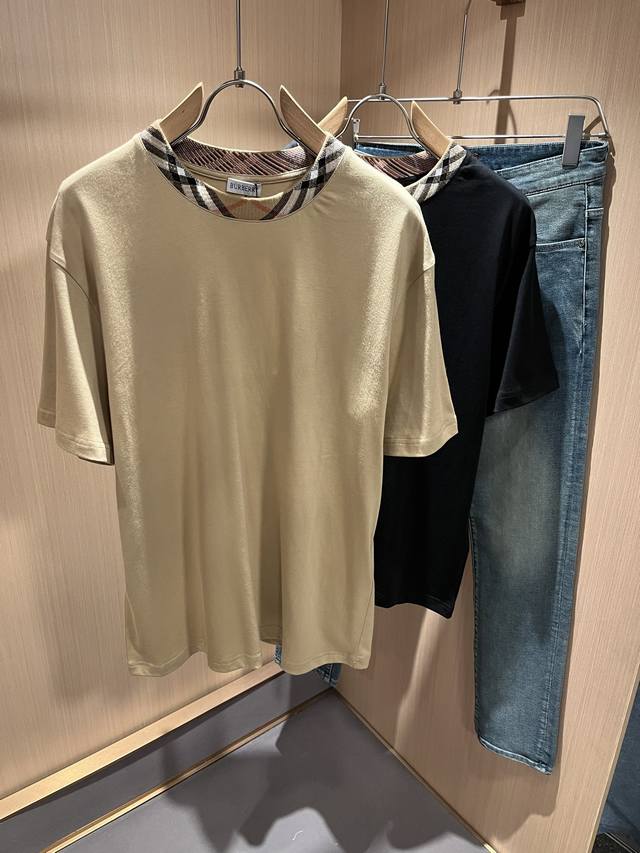 Burber*Y巴*莉2025春夏新品男女同款短袖T恤，重磅来袭，最近比较火热的环保纯棉面料制作而成，高端户外运动休闲系列，非常火热运动风潮！Bur最新研发的特