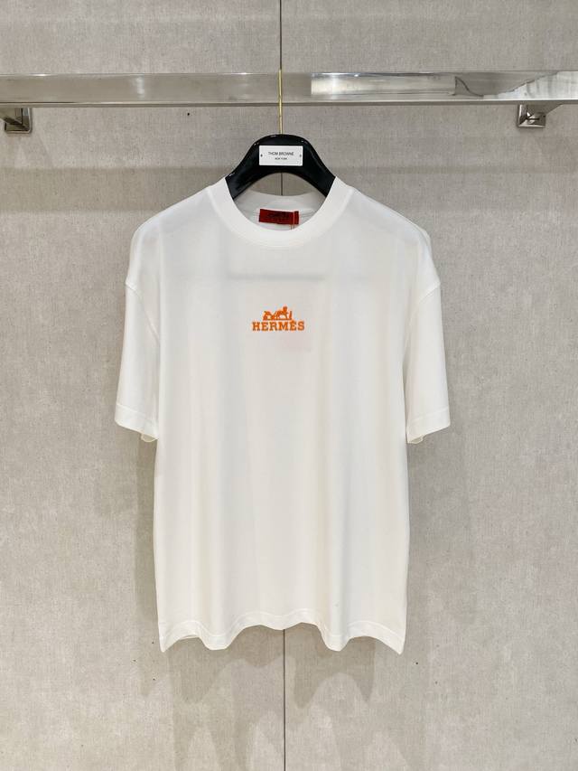 爱马仕 2025春夏纯棉短袖 颜色：黑 白 码数：M-2Xl