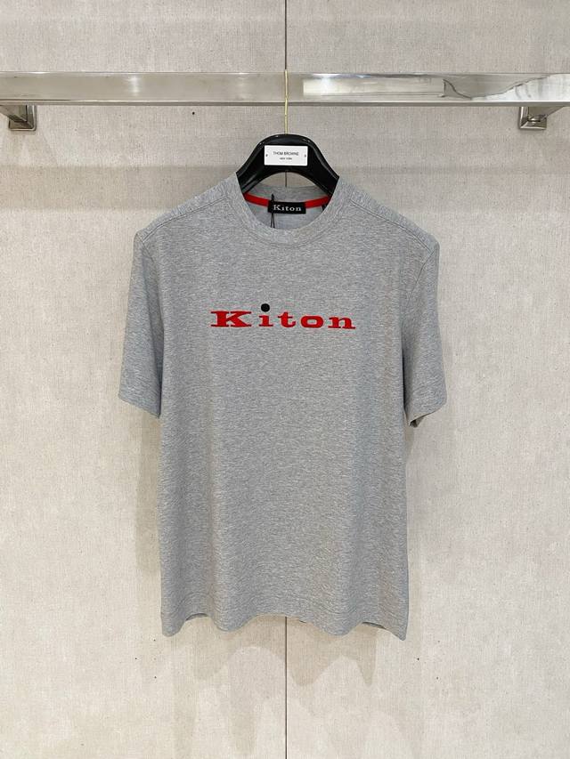 Kiton 2025春夏纯棉短袖 颜色：黑 白 蓝 灰 码数：M-2Xl