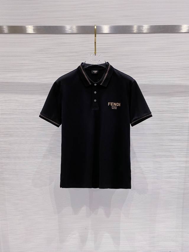 芬迪 2025Ss夏季新款 Logo男士翻领Polo衫！经典商务男款，高端男装的天花板级别的商务男款！简约时尚大气不失优雅，单穿内搭体面过人，品质控 细节控的闭