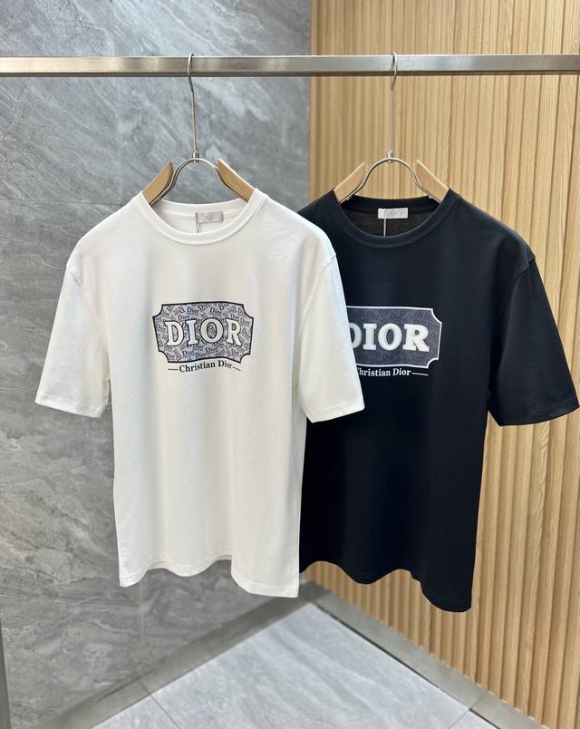 Dior 迪奥 2025春夏新品 三标齐全 圆领丝光棉短袖T恤 好货不用过多介绍 看细节 专柜码数：M-Xxxl 175 140建议L