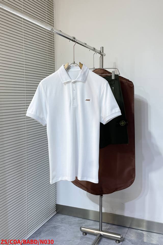 N030 Zs 杰尼亚 独家定制工艺款 ,同步2025Ss夏季新品，男士胸前经典徽标标识商务休闲撞色领短袖Polo衫！贸易公司渠道稀出，同步Gw发售！视觉颇为精