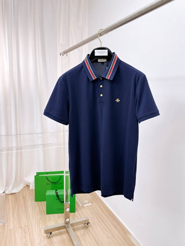 开春新品 古驰 2025Ss夏季新款字母Logo男士翻领Polo衫！经典商务男款，高端男装的天花板级别的商务男款！简约时尚大气不失优雅，单穿内搭体面过人，品质控