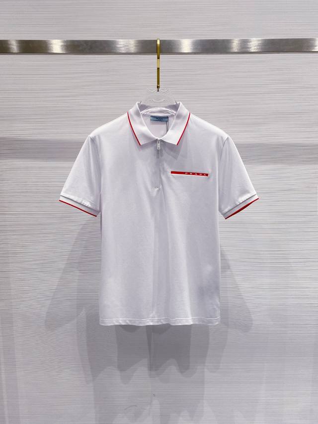 普拉达 2025Ss夏季新款 Logo男士翻领Polo衫！经典商务男款，高端男装的天花板级别的商务男款！简约时尚大气不失优雅，单穿内搭体面过人，品质控 细节控的