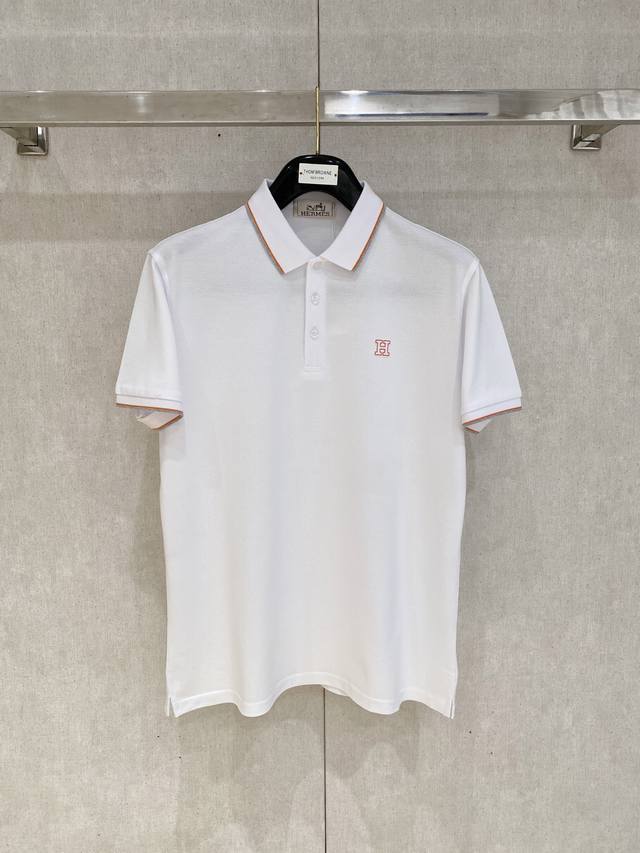 新品上市 爱马仕 2025Ss夏季新款字母Logo男士翻领Polo衫！经典商务男款，高端男装的天花板级别的商务男款！简约时尚大气不失优雅，单穿内搭体面过人，品质