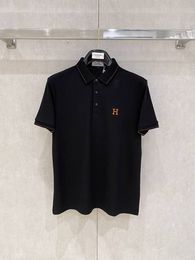 新品上市 爱马仕 2025Ss夏季新款字母Logo男士翻领Polo衫！经典商务男款，高端男装的天花板级别的商务男款！简约时尚大气不失优雅，单穿内搭体面过人，品质