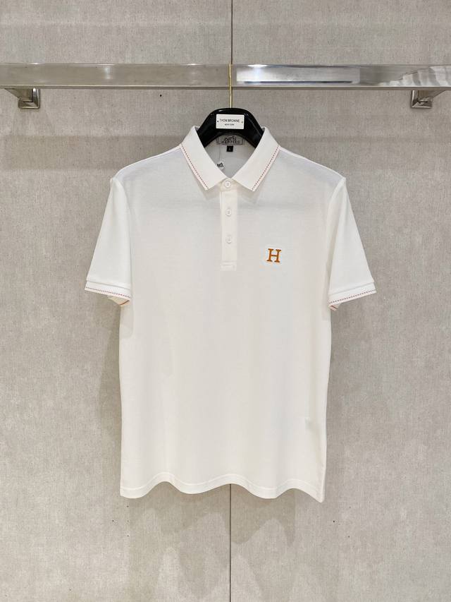 新品上市 爱马仕 2025Ss夏季新款字母Logo男士翻领Polo衫！经典商务男款，高端男装的天花板级别的商务男款！简约时尚大气不失优雅，单穿内搭体面过人，品质