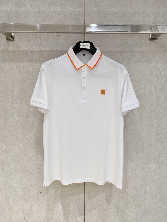 新品上市 爱马仕 2025Ss夏季新款字母Logo男士翻领Polo衫！经典商务男款，高端男装的天花板级别的商务男款！简约时尚大气不失优雅，单穿内搭体面过人，品质