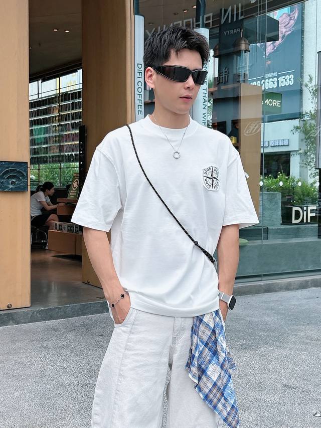 石头岛 高工艺 上新25 Ss 新疆长绒棉 上身舒适亲肤 纯棉质感 经典百搭 黑白 码数M-3Xl