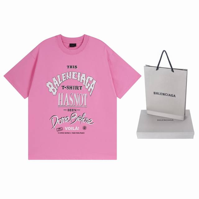 细节图 顶级版本.官网品质 Balenci*Ga 巴黎. 新款，胸前字母发泡印花水洗做旧短袖T恤 新款.所有图案细节颜色Y板定制.巨别市场通货。砖柜同步.第一时