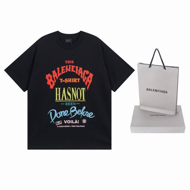 细节图 顶级版本.官网品质 Balenci*Ga 巴黎. 新款，胸前字母发泡印花水洗做旧短袖T恤 新款.所有图案细节颜色Y板定制.巨别市场通货。砖柜同步.第一时