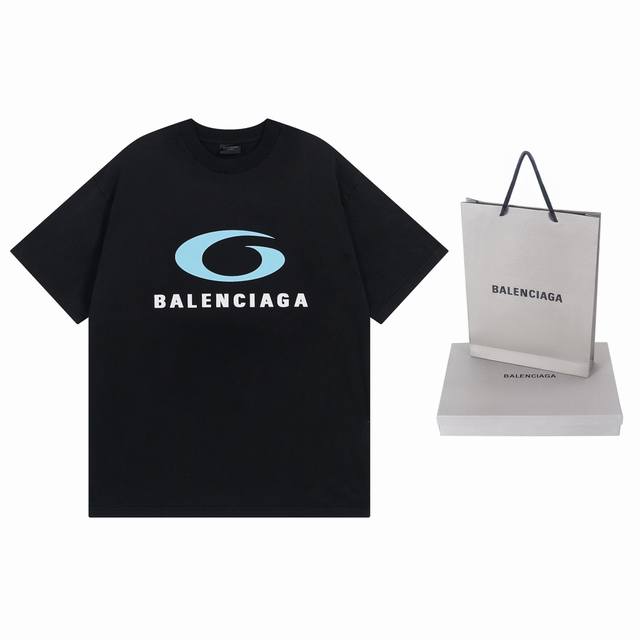 实拍图 顶级版本.官网品质 Balenci*Ga 巴黎.Ss24最新款，Loop Sports Icon印花短袖T恤.砖柜同步.第一时间正品研制，欢印对比！面料