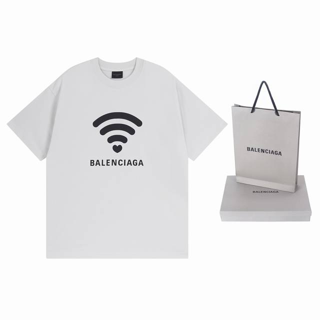 细节图 顶级版本.官网品质 Balenci*Ga 巴黎. 限定款.520限定Wi-Fi 走秀款印花短袖T恤.砖柜同步.第一时间正品研制，欢印对比！面料采用巴黎Z