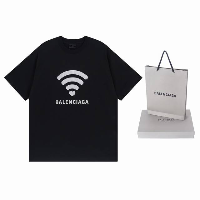 细节图 顶级版本.官网品质 Balenci*Ga 巴黎. 限定款.520限定Wi-Fi 走秀款印花短袖T恤.砖柜同步.第一时间正品研制，欢印对比！面料采用巴黎Z